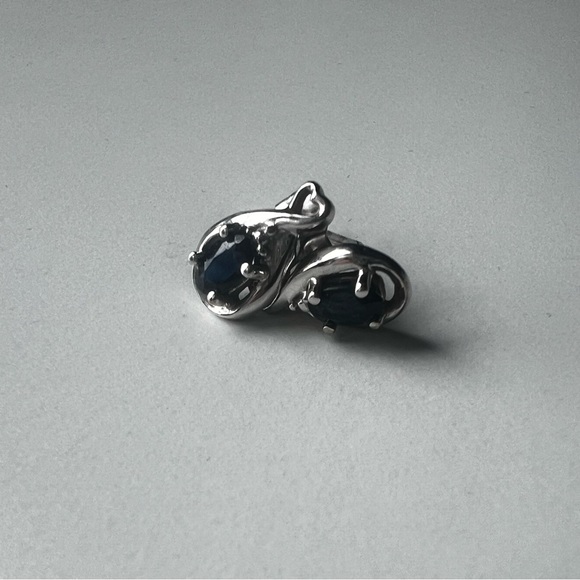White Gold + Sapphire Earrings - Picture 6 of 7